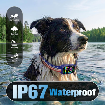 Bark Collar for Large Medium Small Dogs - Smart AI 1S Stop Barking, Anti Barking Device & Dog Training Collar with Beep, Vibration & 8-Level Sensitivity, IP67 Waterproof - Red White Blue - Image 7