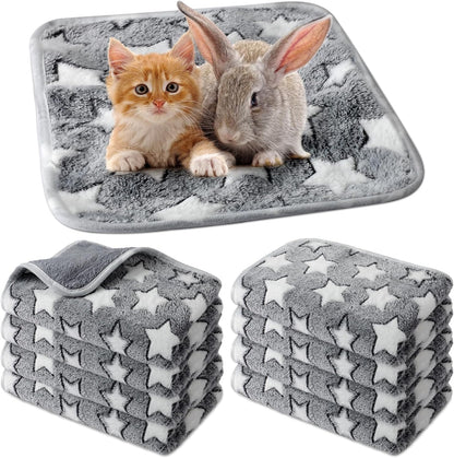 Tudomro 8 Pcs Absorbent Guinea Pig Blankets Washable Small Animal Fleece Bedding Cage Liners Reusable Pet Sleep Mat Pad Cover for Ferret Chinchilla Furniture Protection(Dot,12 x 12 Inch) - Image 12