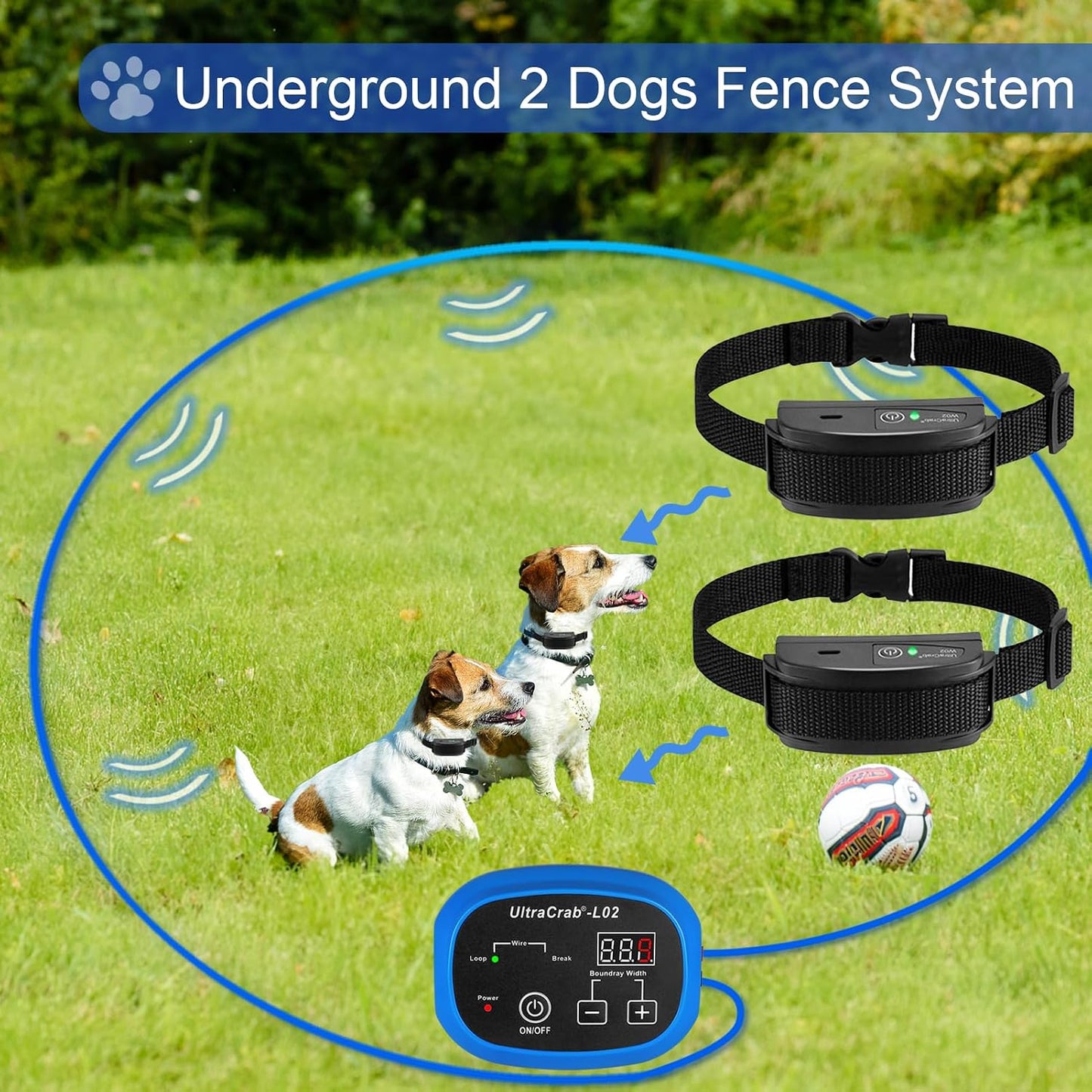 UltraCrab hidden wireless electric dog fence transmitter setup for household pets