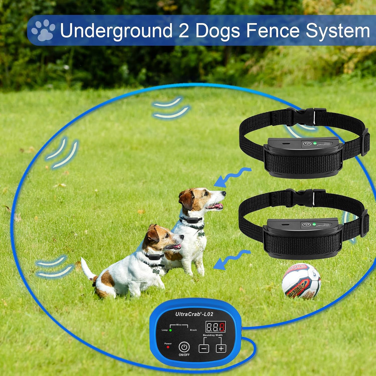 UltraCrab hidden wireless electric dog fence transmitter setup for household pets