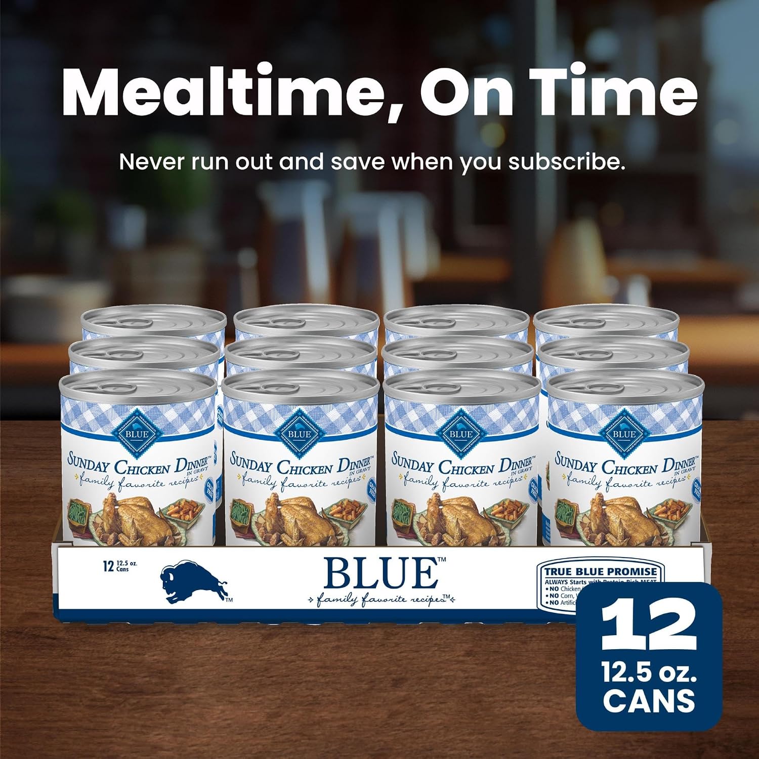 Blue Buffalo Family Favorite Recipes Sunday Chicken Dinner in Gravy Natural Wet Dog Food for Adult Dogs, Grain-Free Recipe with Natural Ingredients, Vitamins & Minerals, 12.5-oz. Can (12 Count) - Image 10