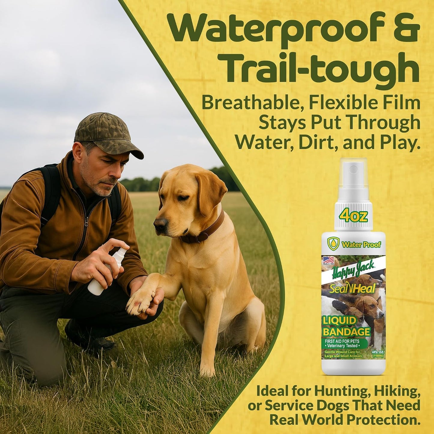 Happy Jack wound care spray for pets showing application nozzle