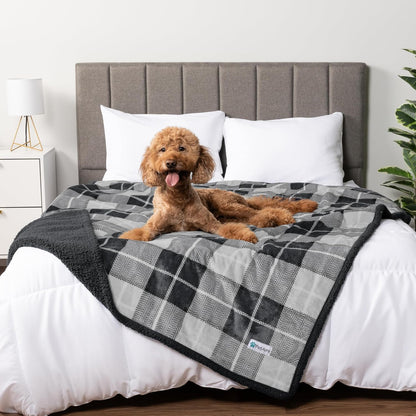PetAmi Waterproof Dog Blanket for Couch, Extra Large 80x60, Pee Proof Sherpa Fleece Reversible Pet Throw, Furniture Protector for Bed Sofa Crate Kennel, Soft Washable Cover for Dog Cat, Grey Sherpa - Image 14