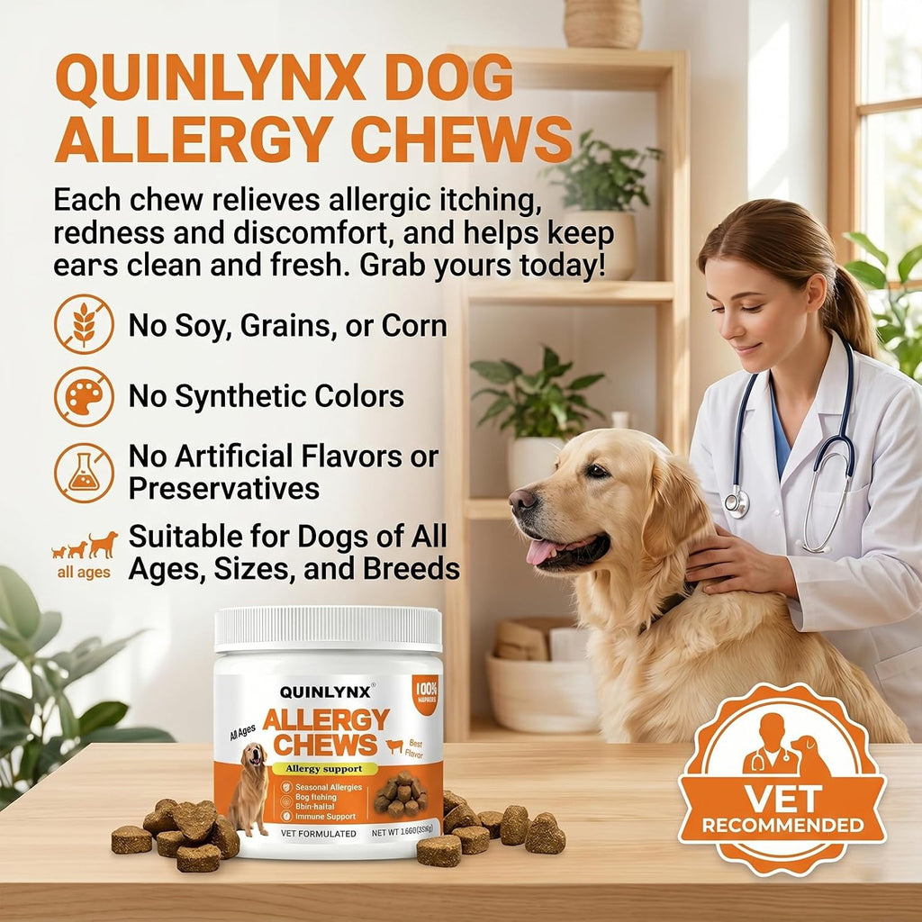 Premium canine immune system and digestive health soft chews for hot spots