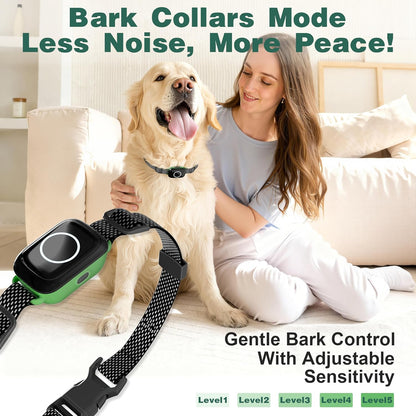 Handheld green wireless dog fence controller demonstrating real-time pet tracking interface and mode buttons