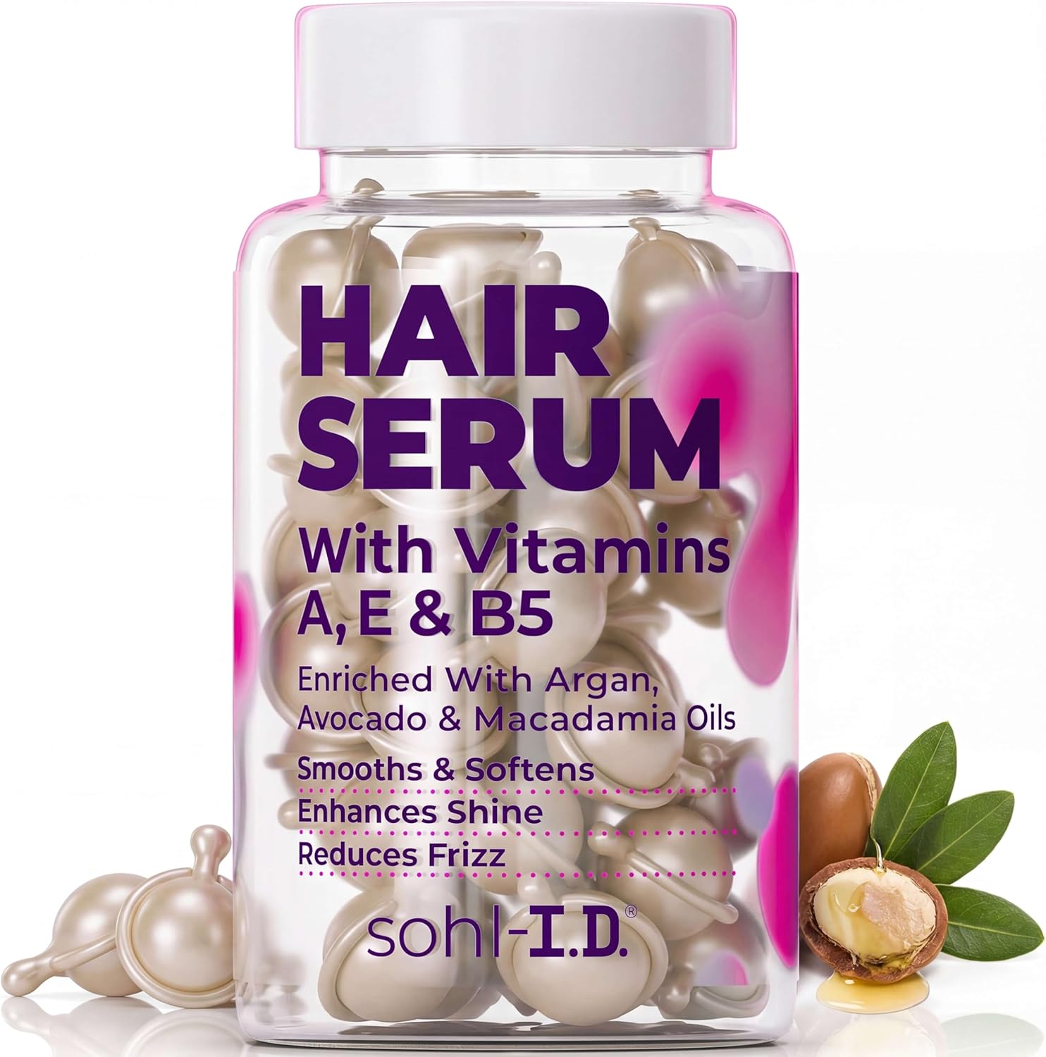 Sohl-I.D. Hair Serum Capsules front view showcasing the authentic imported packaging.