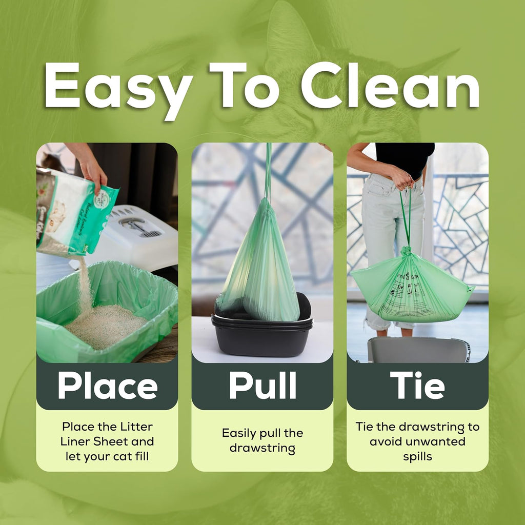 Pawsitive Earth jumbo-sized eco-friendly cat litter bags set of six liners.