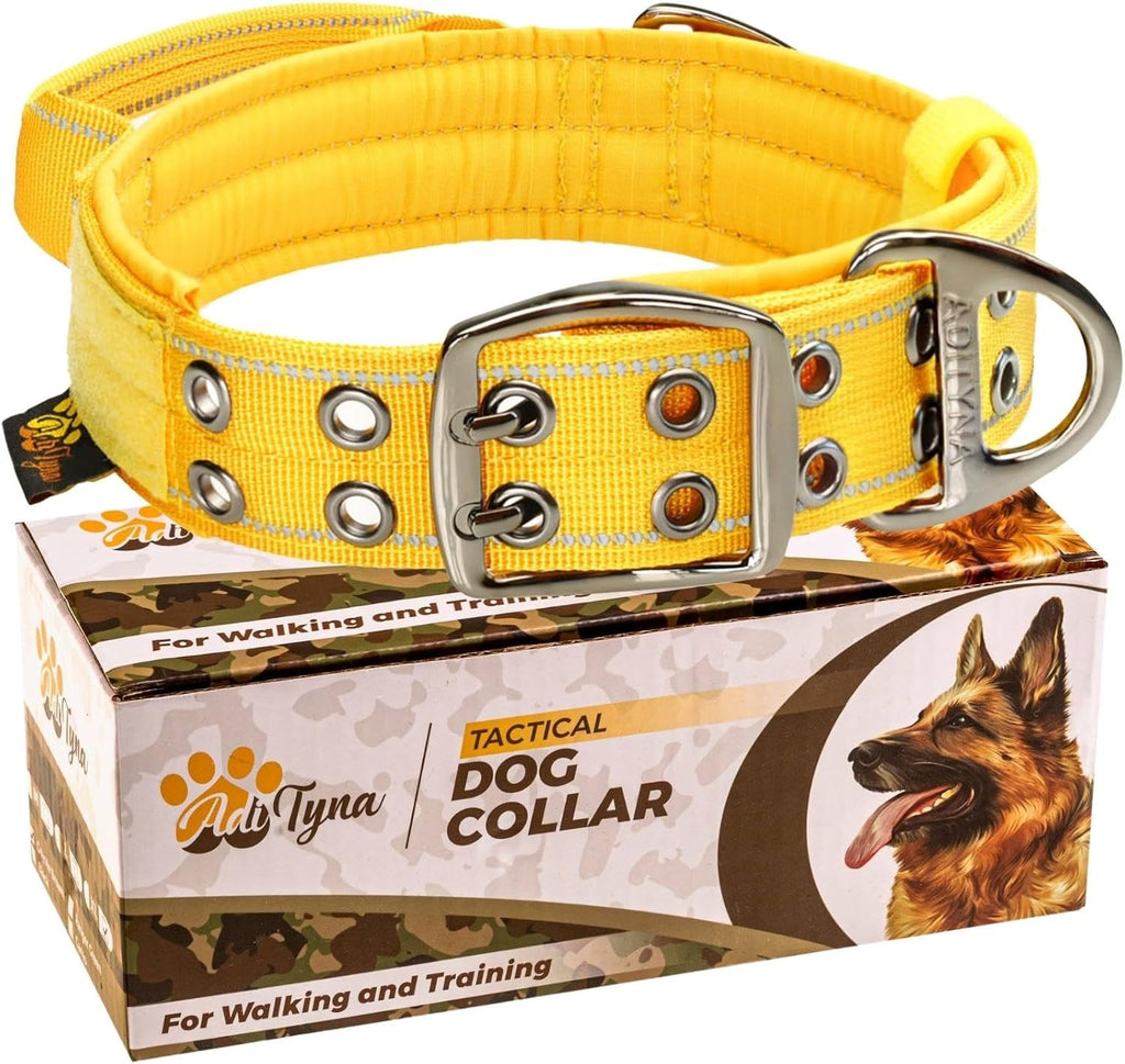 ADITYNA Heavy Duty Dog Collar for Large Dogs - Reflective Collar with Handle for Training, and Walking - Wide, Thick, Tactical, Soft Neoprene Padded - Image 14