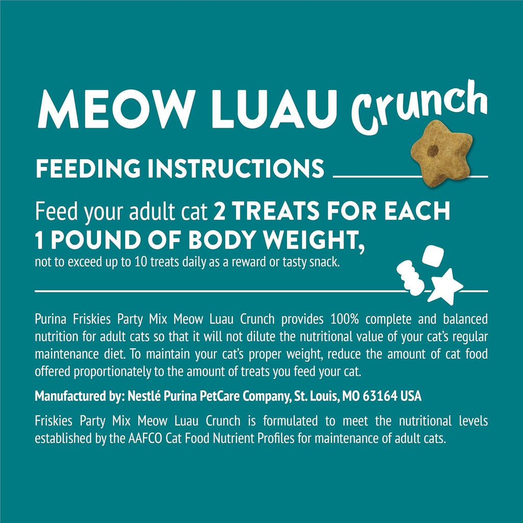 Purina Friskies Cat Treats, Party Mix Meow Luau Crunch - (Pack of 6) 6 oz. Pouches - Image 10