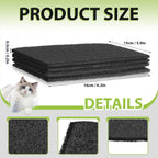 Thick black charcoal deodorizer pads for hooded pet litter trays.