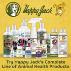Happy Jack imported anti flea powder for dogs on white background