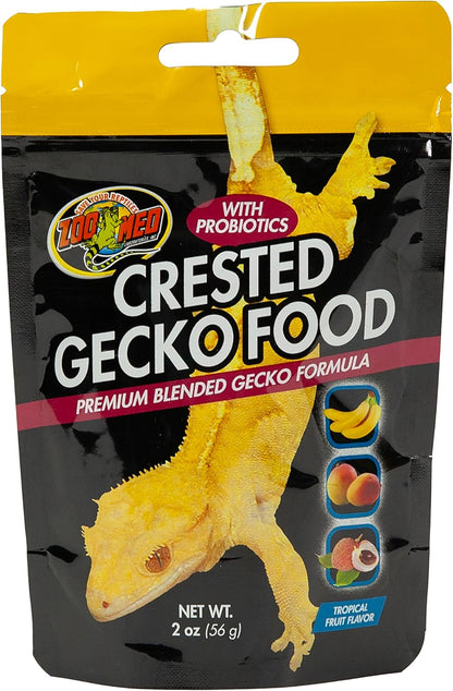 Zoo Med Tropical Fruit Flavor Crested Gecko Food front packaging view for exotic reptile nutrition