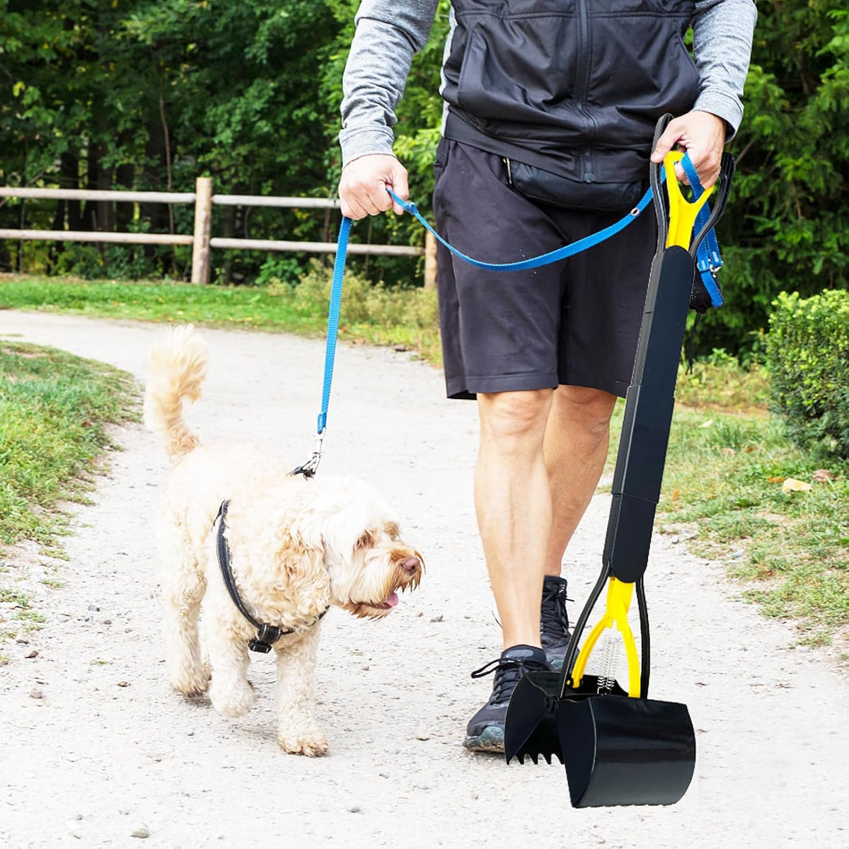 Ienjoyed dog waste pickup tool serrated teeth detailing for grass cleaning