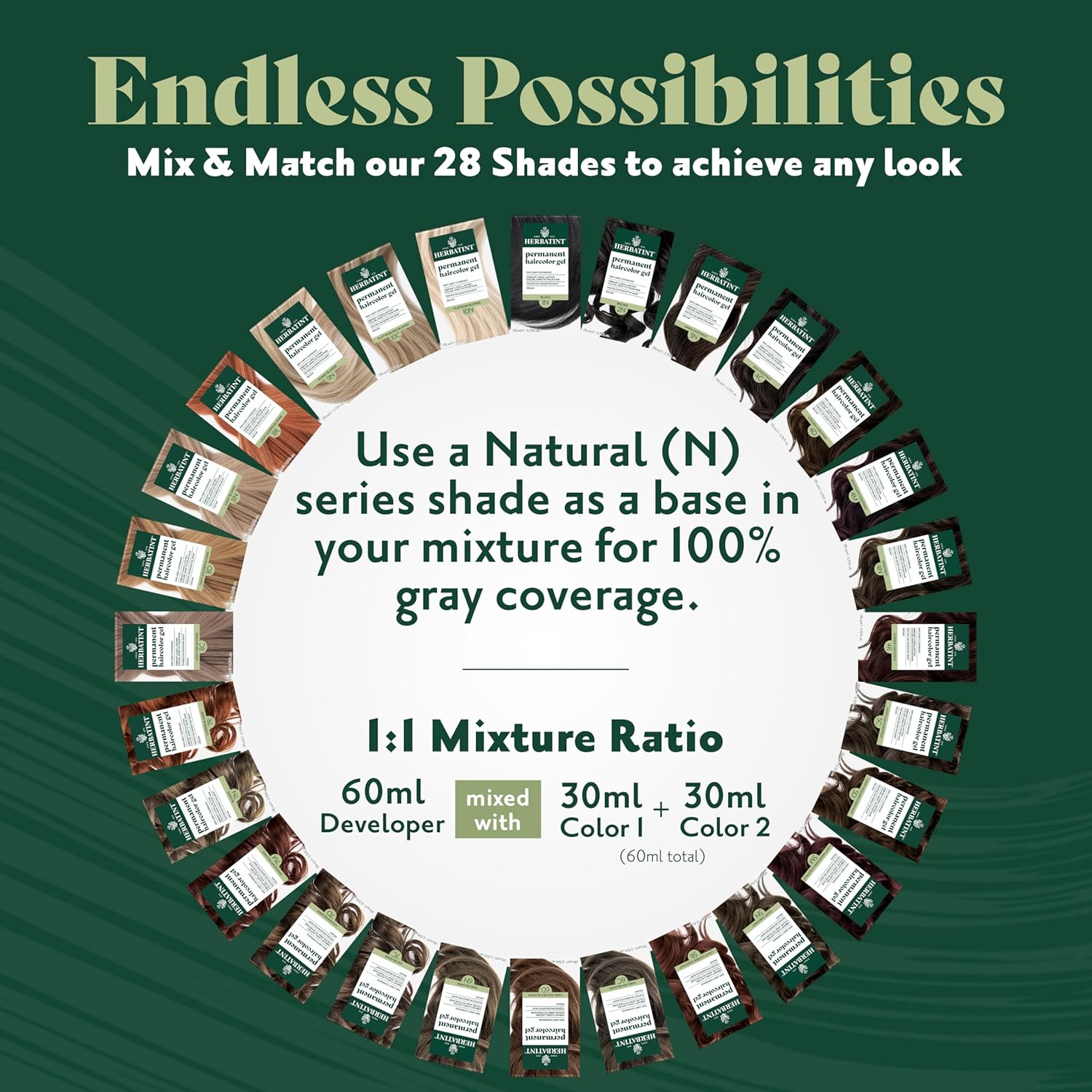 Side view of Herbatint USA imported permanent herbal haircolor packaging showing natural brown shade results.