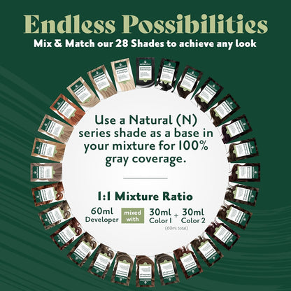 Side view of Herbatint USA imported permanent herbal haircolor packaging showing natural brown shade results.