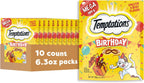 Temptations Birthday Cat Treats, Crunchy and Soft Cat Treats, Lobster & Beef Flavor, 16 oz. Tub - Image 10