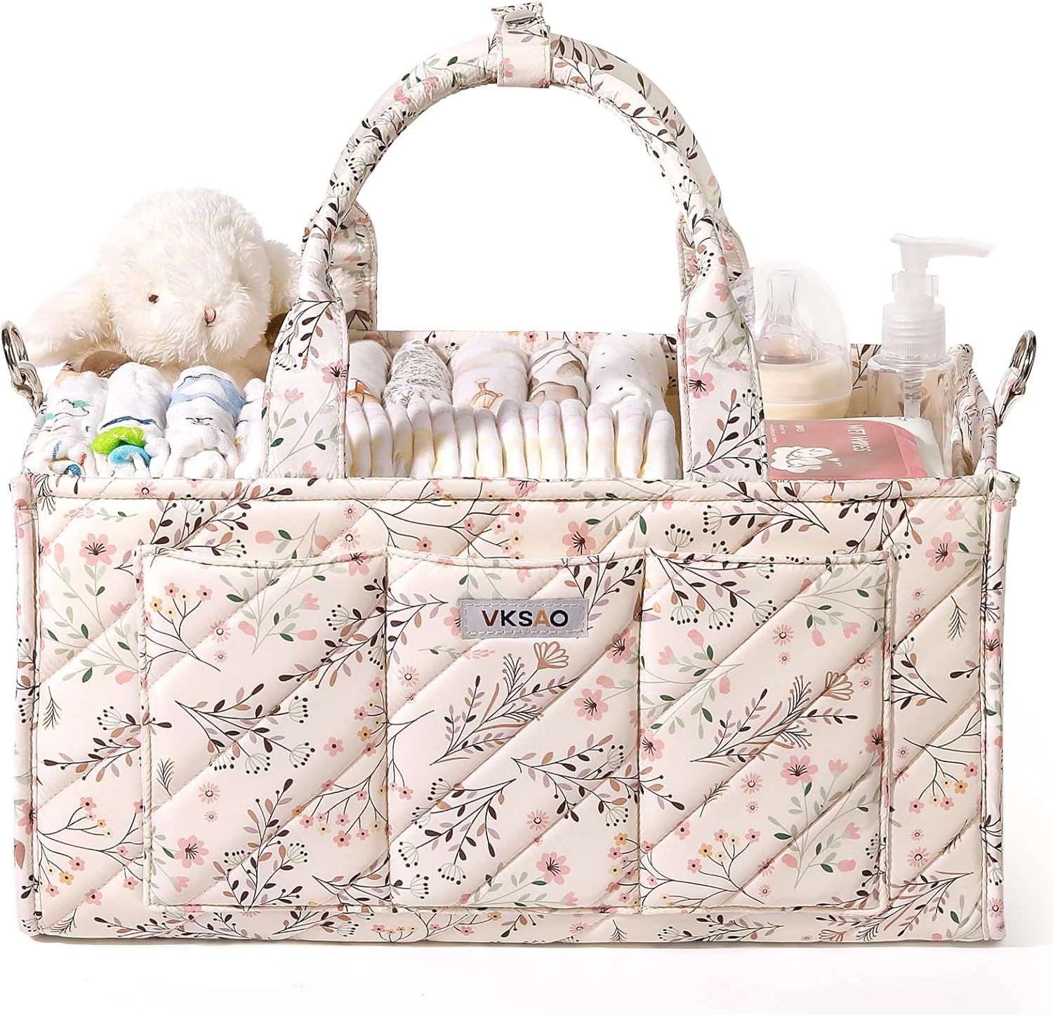 Vksao baby essentials diaper caddy organizer front view