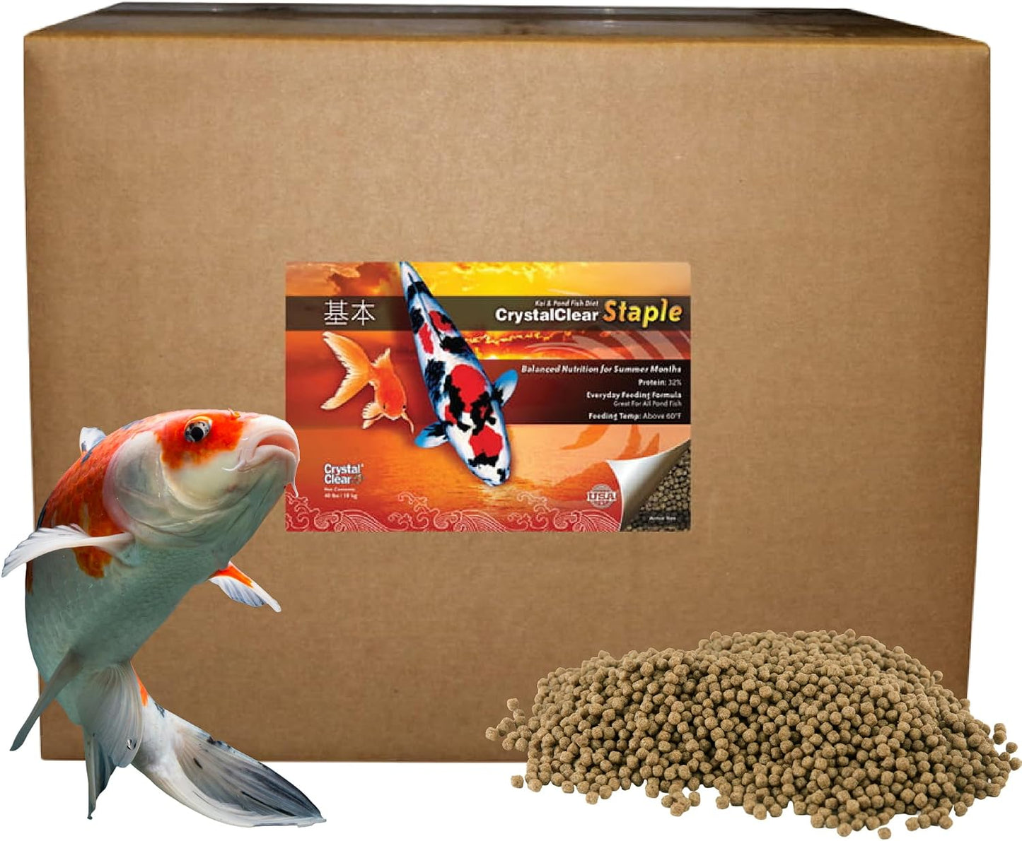 CrystalClear Staple Pond Fish Food for Healthy Koi & Goldfish, Protein Packed Floating Pellets for Summer Nutrition, Easy Digestion, 2.2 Pound Bag - Image 12