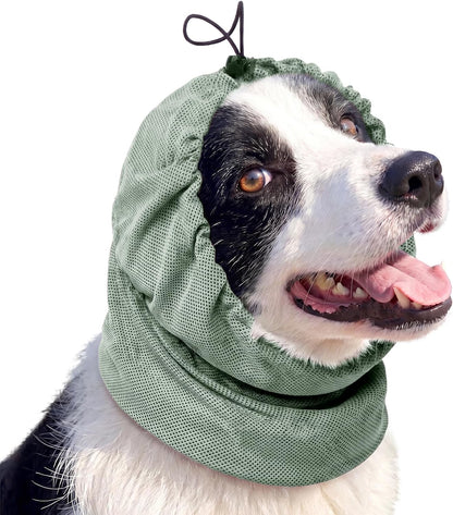 ROZKITCH grass seed ear protector dog neck wrap grey small front view