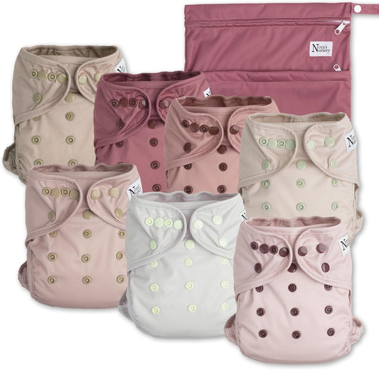 Nora's Nursery cloth diaper cover front view in Ballet Slippers color