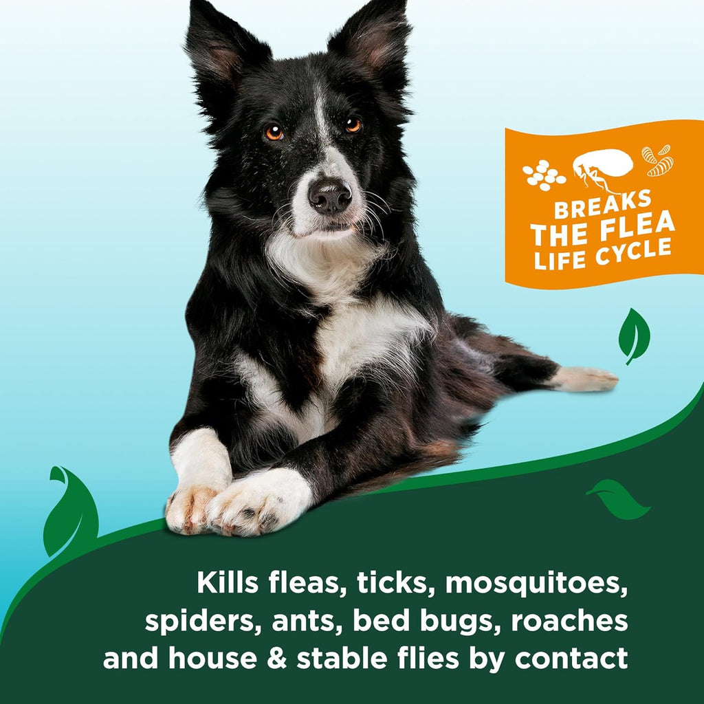 Premium USA imported dog flea and tick treatment bottle close up