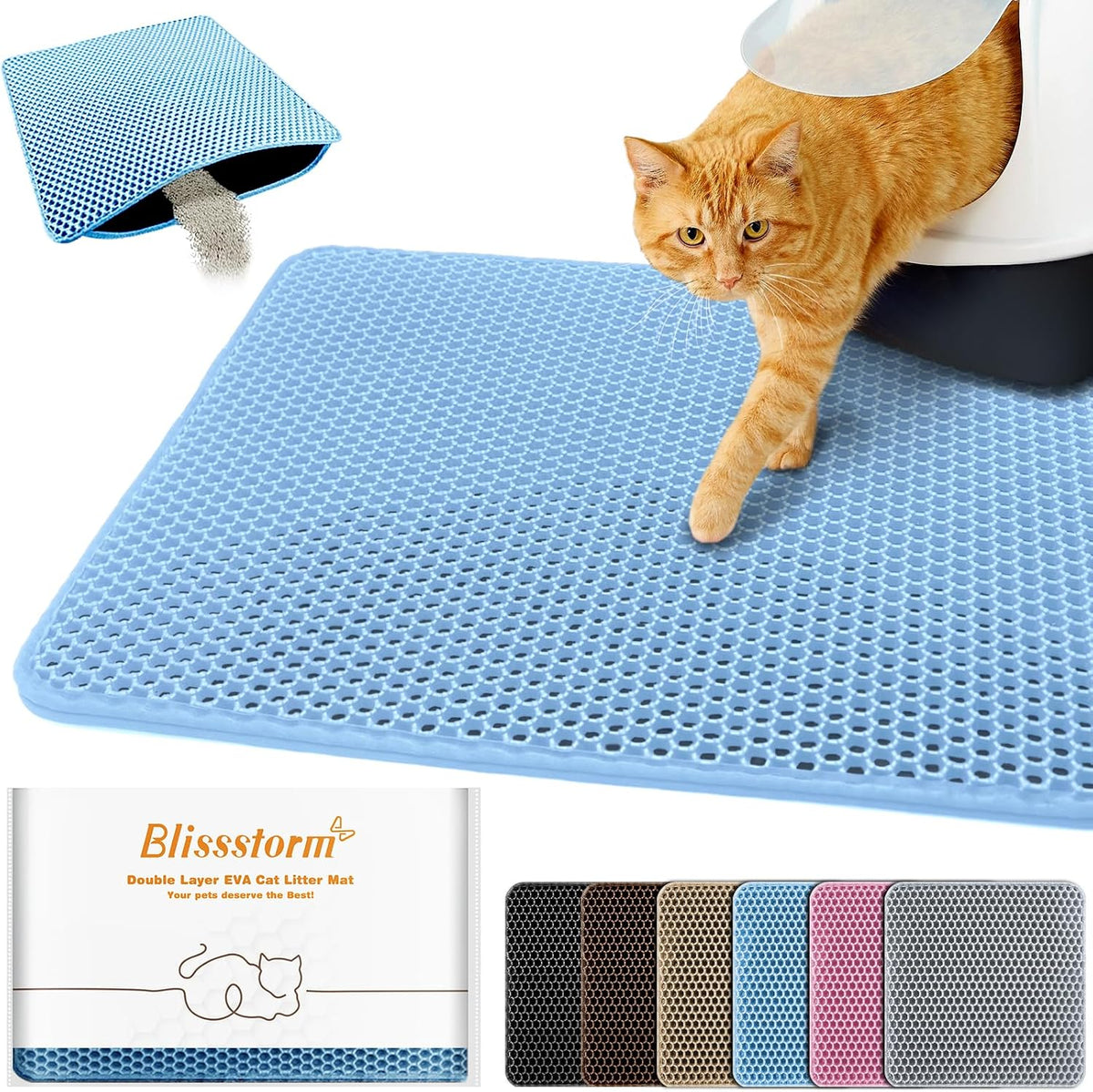 Durability test of scratch resistant Blissstorm cat litter mat