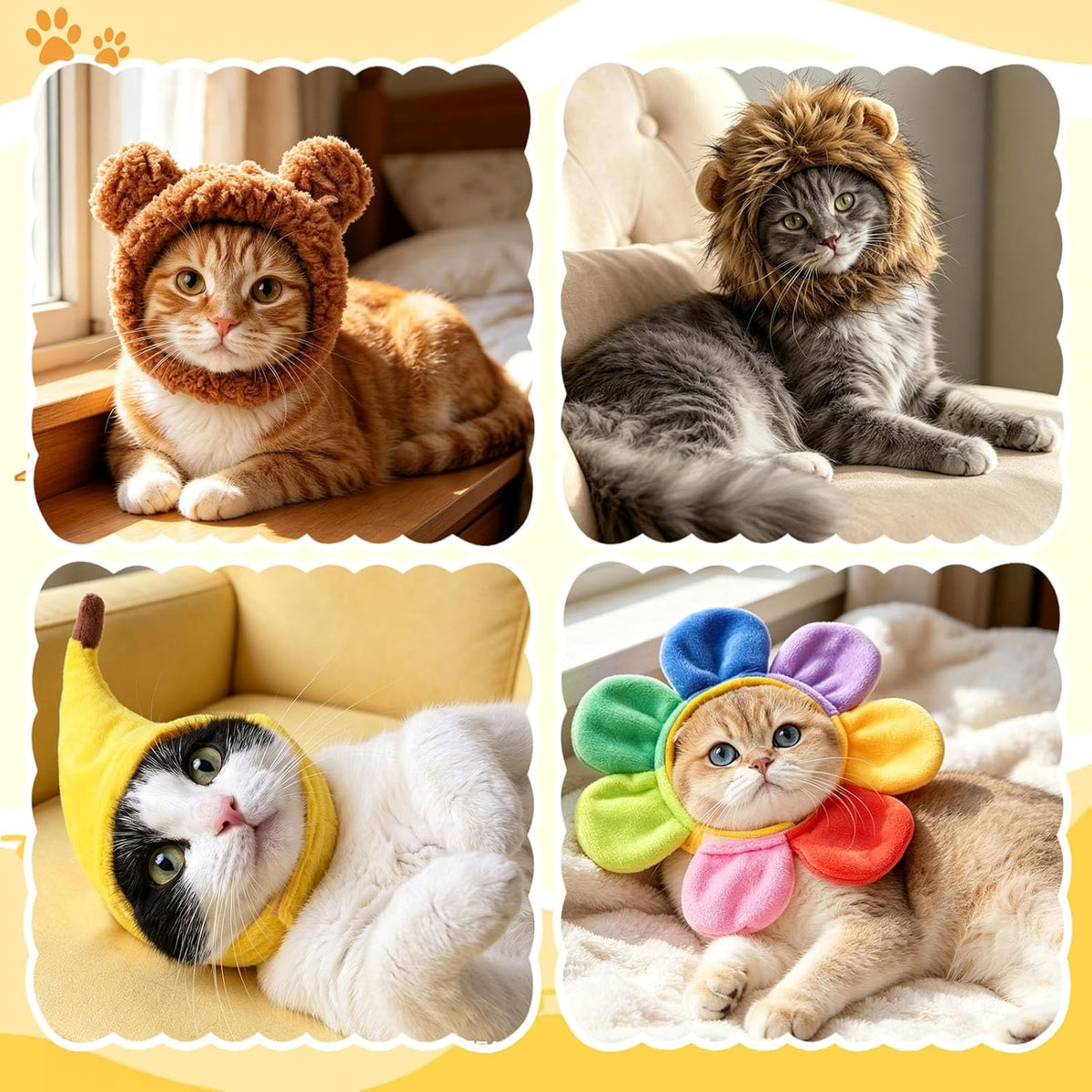 Funny banana shape hat for cats