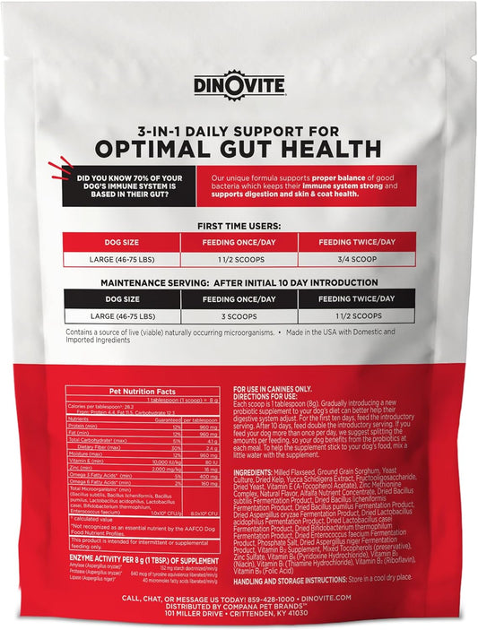 Canine digestive health food topper powder for large dog breeds