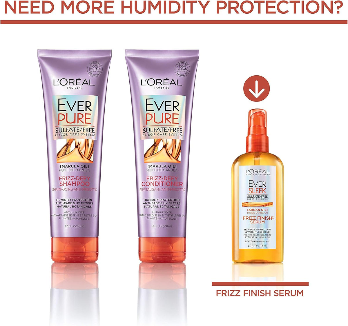 L'Oreal Paris premium imported salon shampoo for color treated and frizzy hair texture