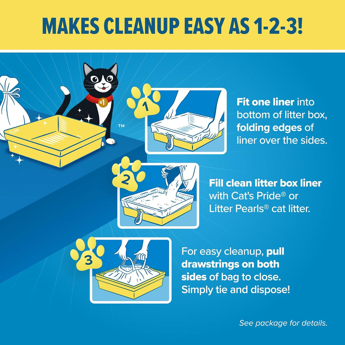 Heavy duty tear resistant cat litter box bag spread out