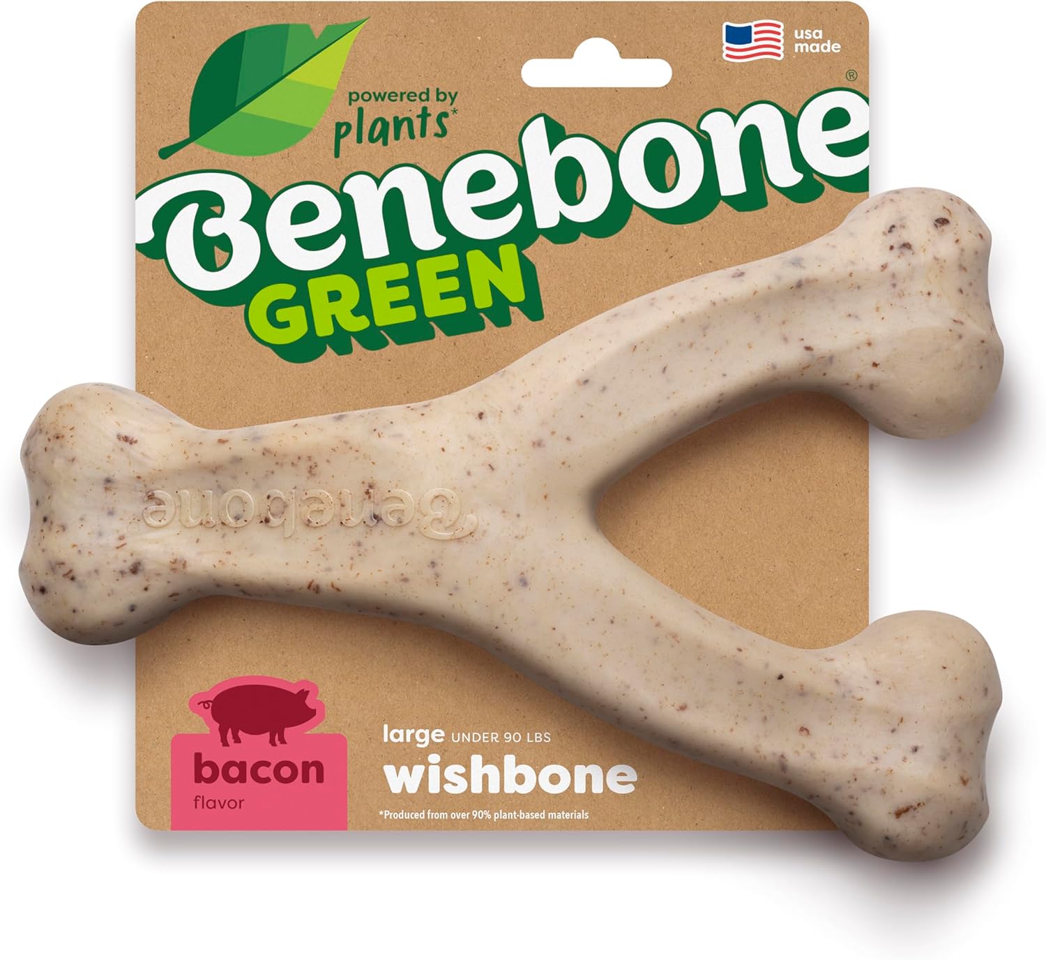 Dog Bones for Modest Chewers: Benebone Green Plant-Based Real Bacon Wishbone Dog Chew Toy for Medium Dogs, Made in USA - Image 13