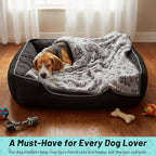 Medium size grey cat blanket spread inside a pet travel crate