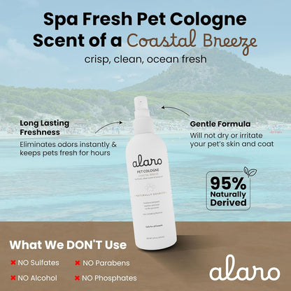 Alaro Coastal Breeze pet cologne spray for all dog breeds