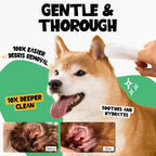 Close up of Roofus The Dog finger wipes for pet ear cleaning
