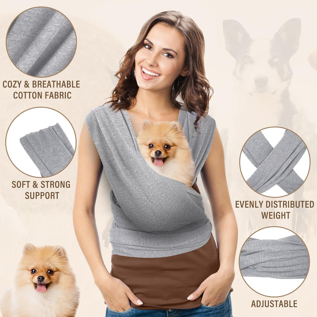Light grey hands free dog carrier sling