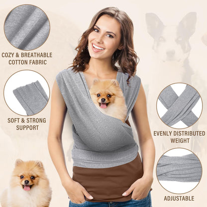 Light grey hands free dog carrier sling