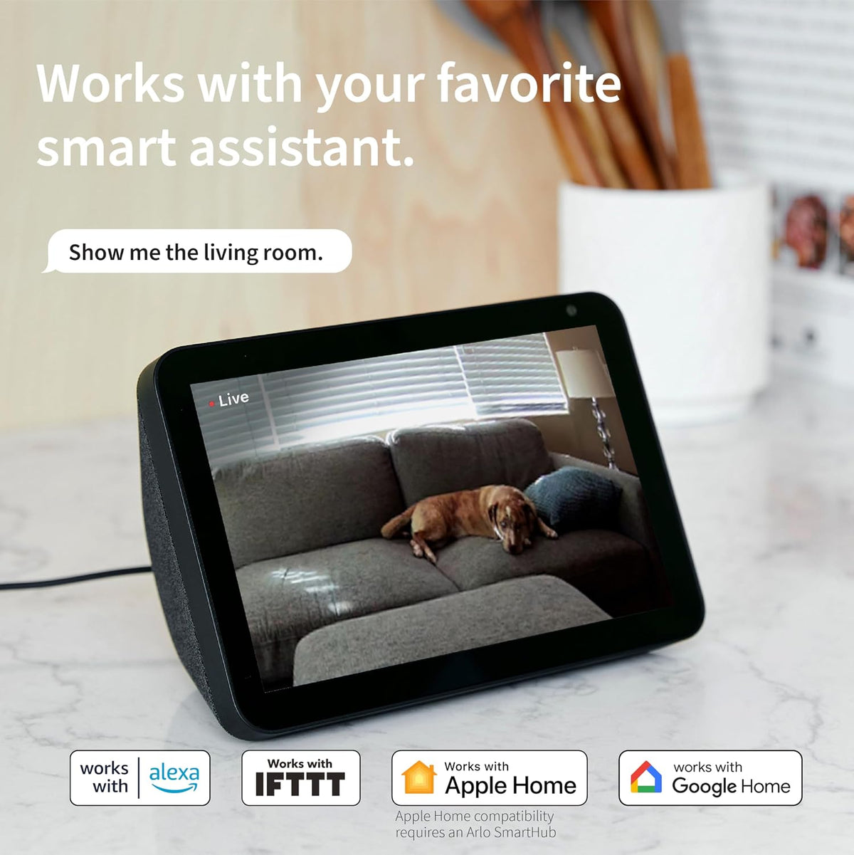 Arlo Essential camera mounted for indoor home security