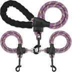 Double Dog Leash for Two Dogs - Detachable 360 degrees Swivel, No Tangle Leash with Reflective Strips for Walking and Training Small Medium and Large Dogs, S/8-45ibs, Pink - Image 9