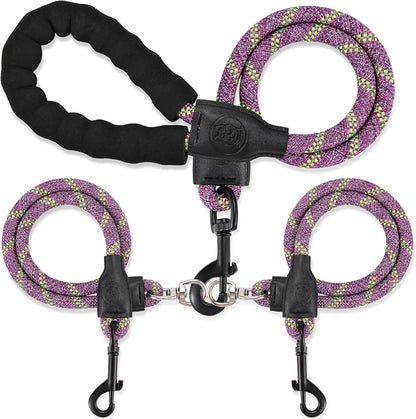 Double Dog Leash for Two Dogs - Detachable 360 degrees Swivel, No Tangle Leash with Reflective Strips for Walking and Training Small Medium and Large Dogs, S/8-45ibs, Pink - Image 9