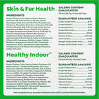 Nutritional information panel on the back of the Greenies treat box.