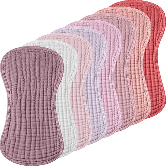 Frienda 8 pack muslin burp cloths front view