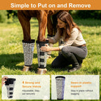 OAHELAKE loose fitting horse fly leggings showing adjustable hook and loop fasteners