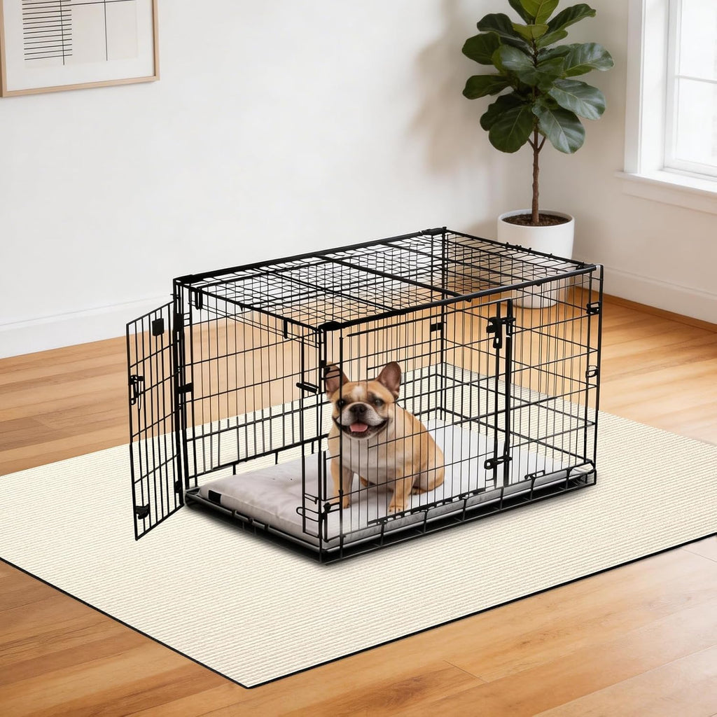 Dog Crate Mat, 24 in X 36 in Dog Playpen Mat Rubber Kennel Mat Extra Large Liner for Under Dogs Crate Cages, Absorbent Urine, Puppy Pee Pad Reusable Washable Floor Protector Waterproof Non-Slip Black - Image 13