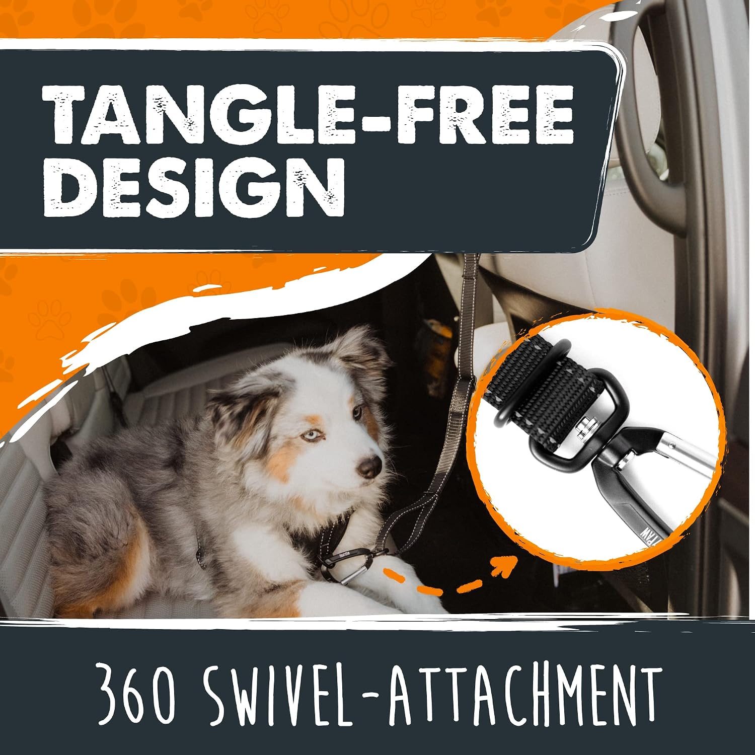Mighty Paw Dog Seat Belt For Car Headrest - Distraction Free Driving, Heavy-Duty Aviation Grade Aluminum Carabiner, and Tactical Buckle.Adjustable Dog Seatbelt Harness for Small, Medium and Large Pets - Image 9