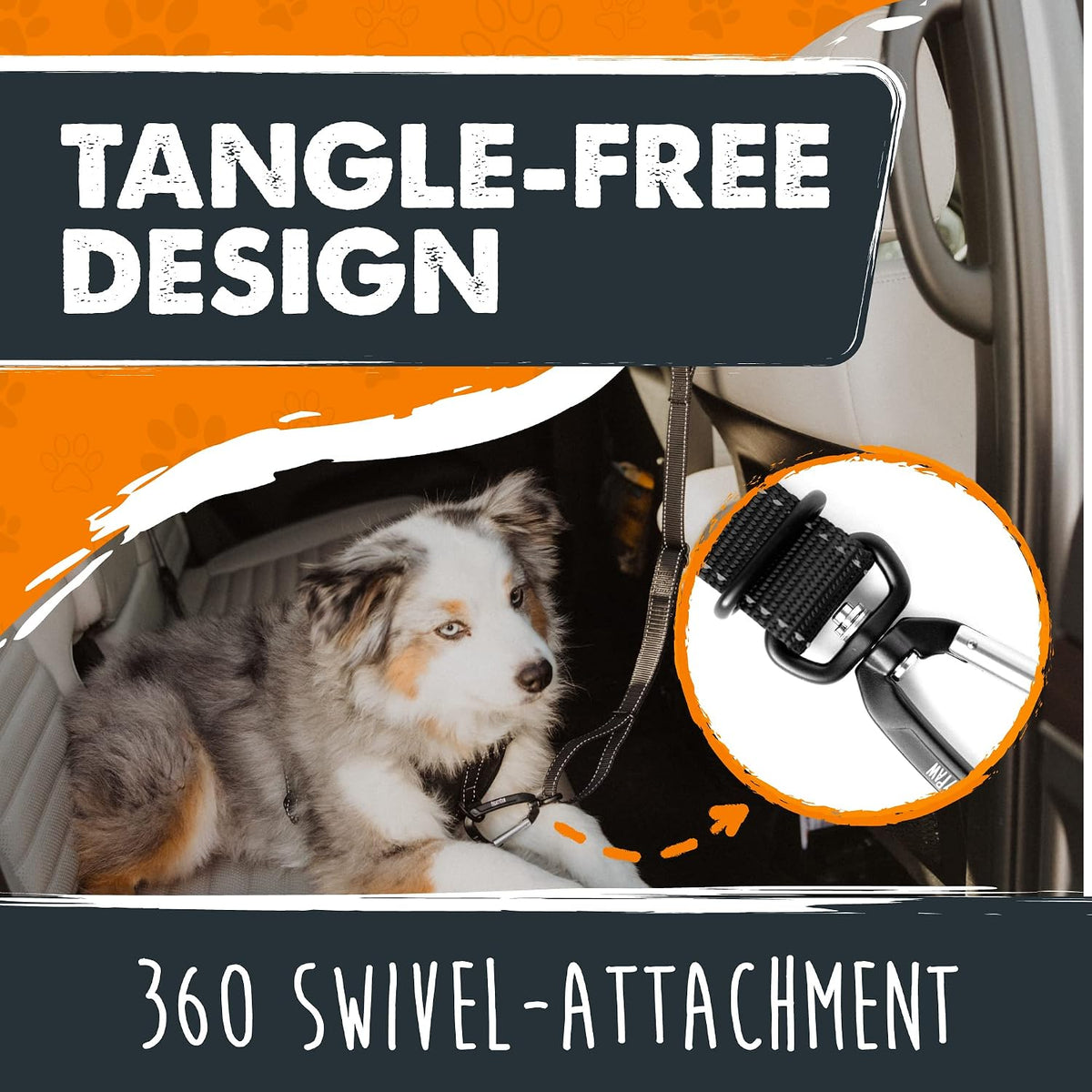 Mighty Paw Dog Seat Belt For Car Headrest - Distraction Free Driving, Heavy-Duty Aviation Grade Aluminum Carabiner, and Tactical Buckle.Adjustable Dog Seatbelt Harness for Small, Medium and Large Pets - Image 9