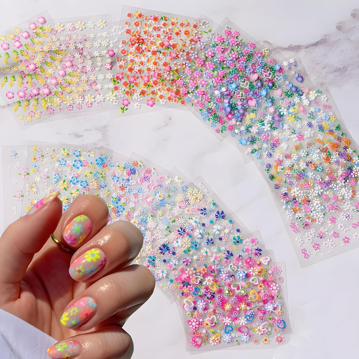 Kush Sales 30 sheets floral nail art stickers front view