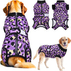 SlowTon Recovery Suit for Dogs - Dog Surgery Suit Female Spay Male Neuter, Dog Surgery Recovery Suit with Zipper, Pet Surgical Onesies Bodysuit Abdominal Wound Bandages (Pink Leopard, S) - Image 11