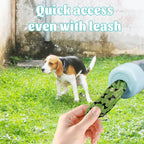 LERAO outdoor puppy water bottle being held by the convenient wrist strap during a walk