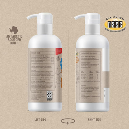 Grizzly Pet Products hip and joint supplement liquid for dogs and cats back label instructions