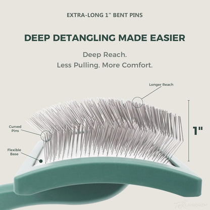Ergonomic handle and curved back design of the professional doodle brush tool.